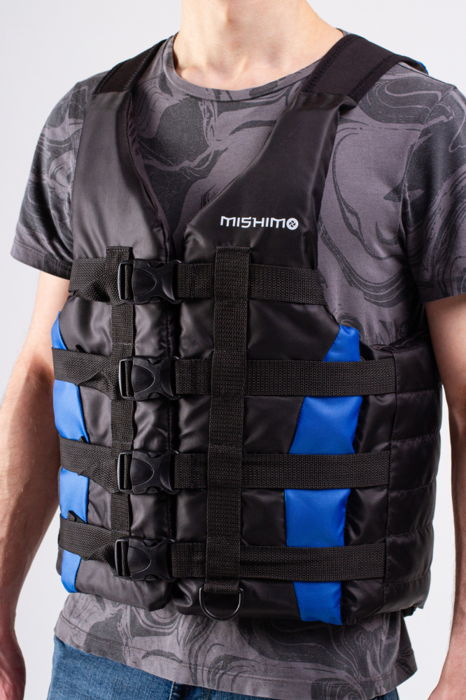Жилет спасательный MISHIMO PRO Премиум качества Черно-синий в Барнауле