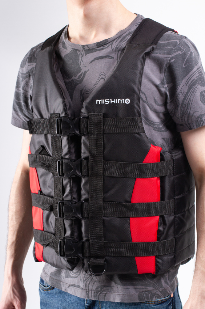 Жилет спасательный MISHIMO PRO Премиум качества Черно-красный в Барнауле