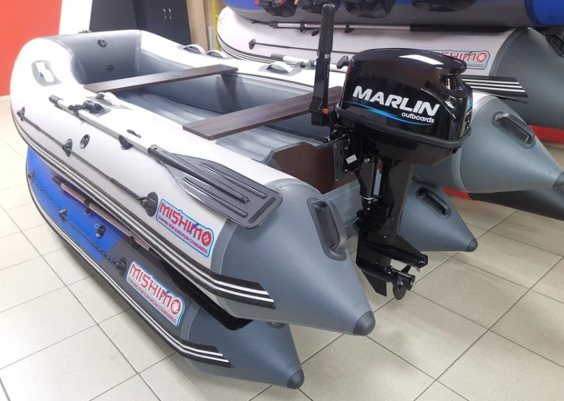 КОМПЛЕКТ ЛОДКА MISHIMO LITE 350 + МОТОР 9,8 Л.С. в Барнауле