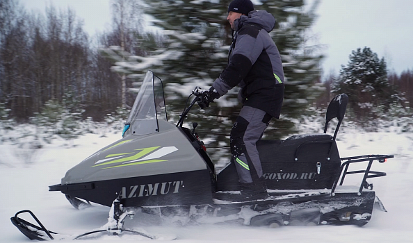 Миниснегоход Бурлак Азимут 24 л.с. , эл.запуск, реверс, тормоз гидравл, капот серый в Барнауле