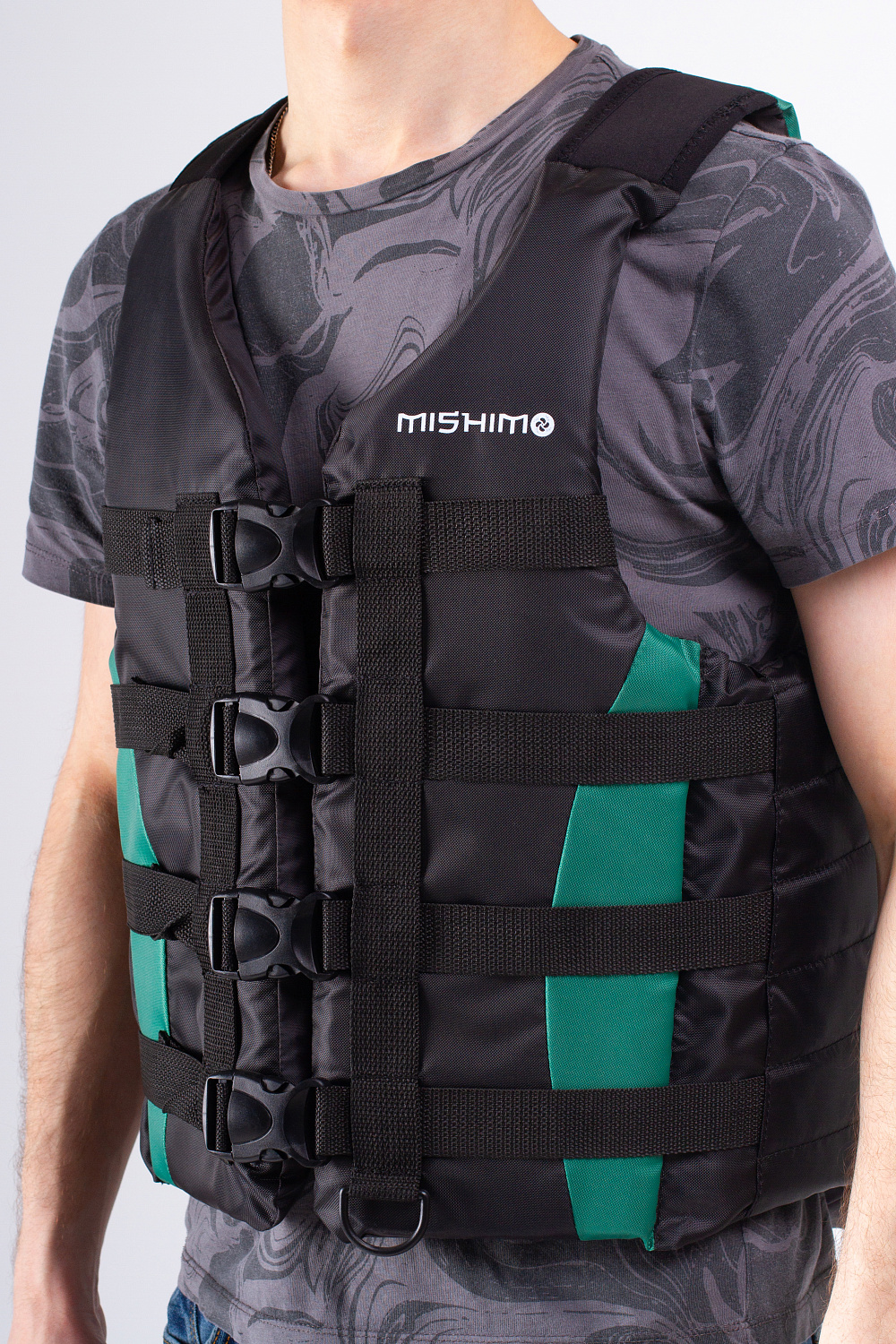 Жилет спасательный MISHIMO PRO Премиум качества Черно-зеленый в Барнауле