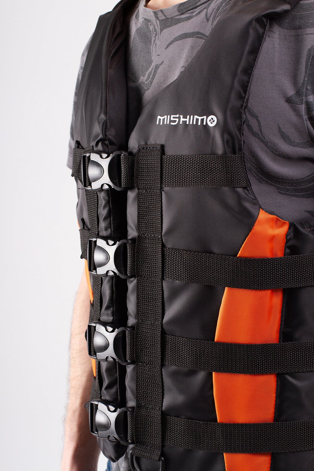 Жилет спасательный MISHIMO PRO Премиум качества Черно-оранжевый в Барнауле