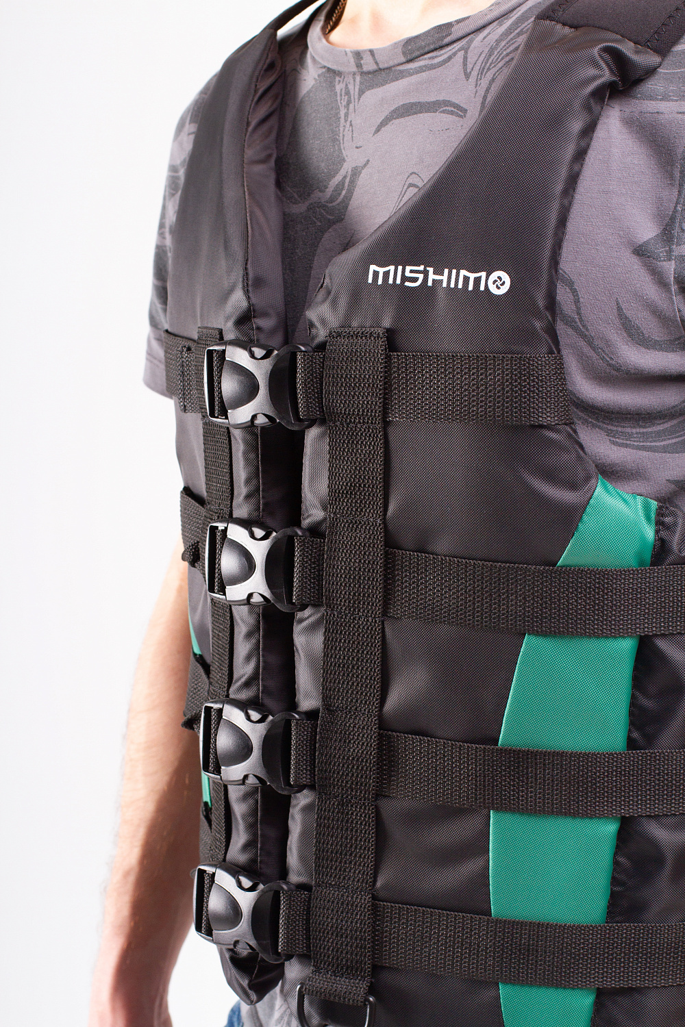 Жилет спасательный MISHIMO PRO Премиум качества Черно-зеленый в Барнауле