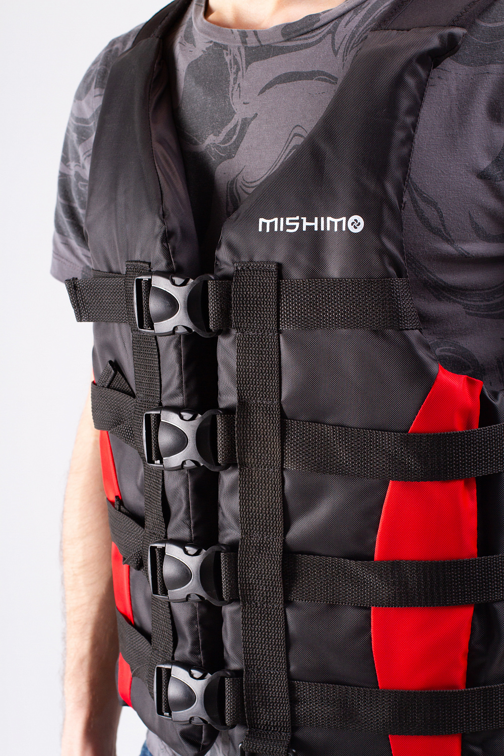 Жилет спасательный MISHIMO PRO Премиум качества Черно-красный в Барнауле